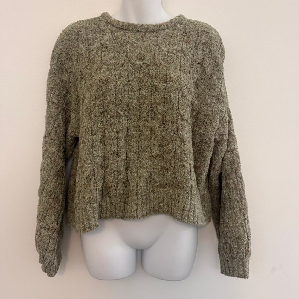 Jessica Simpson Bouclé Knit Sweater | Sage Green | Size L - Picture 4 of 11